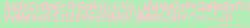 Komiknd Font – Pink Fonts on Green Background