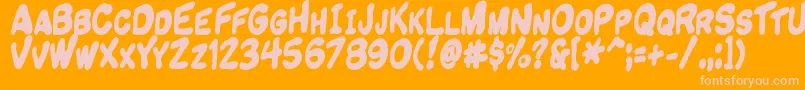 Fonte Komiknd – fontes rosa em um fundo laranja