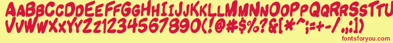 Komiknd Font – Red Fonts on Yellow Background