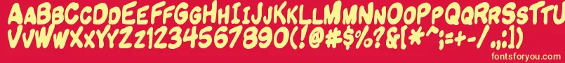 Komiknd Font – Yellow Fonts on Red Background