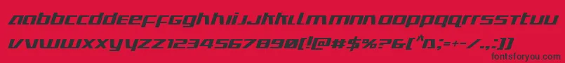 Ultramarinesital-Schriftart – Schwarze Schriften auf rotem Hintergrund