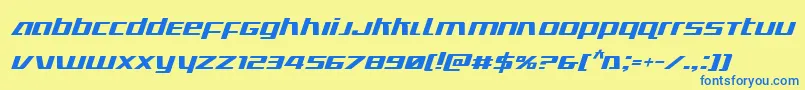 Ultramarinesital Font – Blue Fonts on Yellow Background