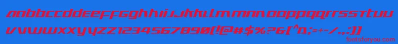 Ultramarinesital Font – Red Fonts on Blue Background