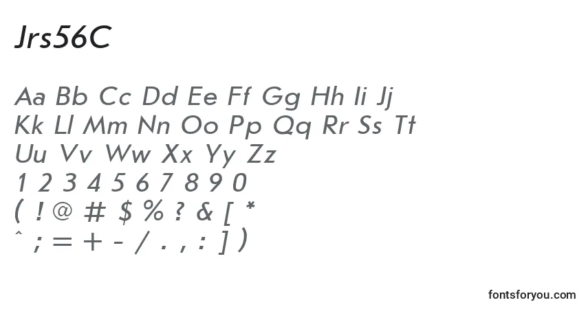 Czcionka Jrs56C – alfabet, cyfry, specjalne znaki