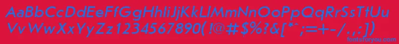 Jrs56C Font – Blue Fonts on Red Background