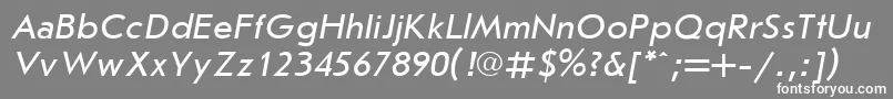 フォントJrs56C – 灰色の背景に白い文字