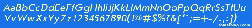 Jrs56C Font – Yellow Fonts on Blue Background