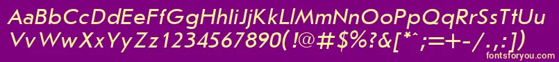 Jrs56C Font – Yellow Fonts on Purple Background