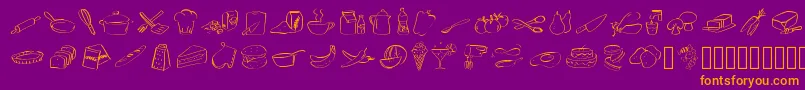 Pwfoodblog Font – Orange Fonts on Purple Background