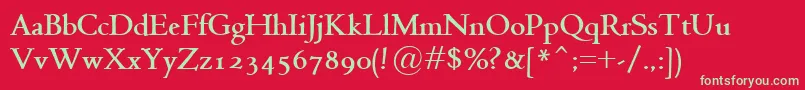 JensonClassicoBold Font – Green Fonts on Red Background