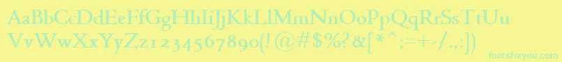 JensonClassicoBold Font – Green Fonts on Yellow Background