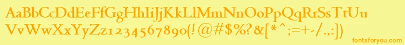 JensonClassicoBold Font – Orange Fonts on Yellow Background