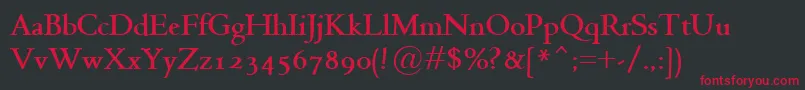 JensonClassicoBold Font – Red Fonts on Black Background