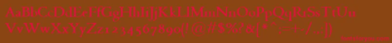 JensonClassicoBold Font – Red Fonts on Brown Background