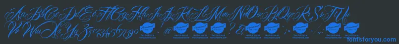 Mardiandemo Font – Blue Fonts on Black Background