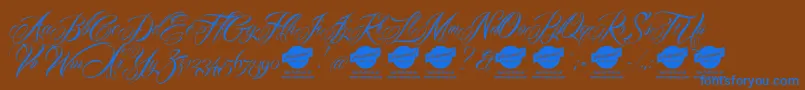 Mardiandemo Font – Blue Fonts on Brown Background