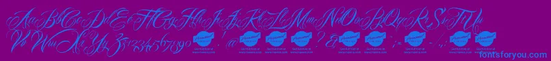 Шрифт Mardiandemo – синие шрифты на фиолетовом фоне