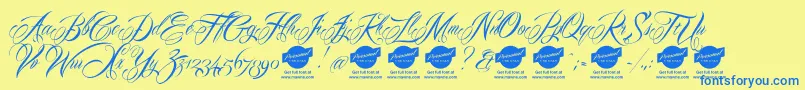 Mardiandemo Font – Blue Fonts on Yellow Background