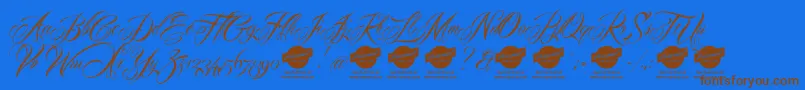 Mardiandemo Font – Brown Fonts on Blue Background