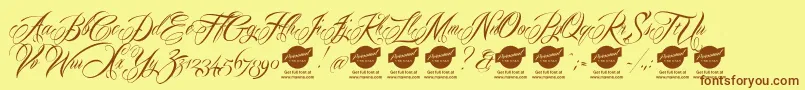 Mardiandemo Font – Brown Fonts on Yellow Background