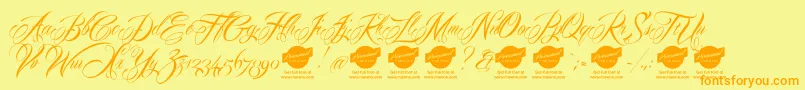 Czcionka Mardiandemo – pomarańczowe czcionki na żółtym tle
