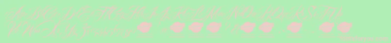 フォントMardiandemo – 緑の背景にピンクのフォント