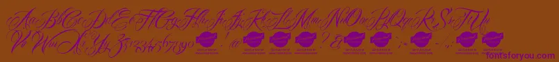 Шрифт Mardiandemo – фиолетовые шрифты на коричневом фоне
