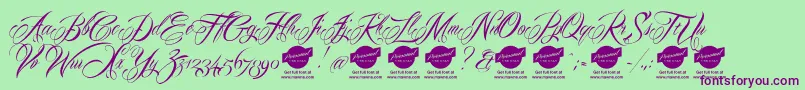 Mardiandemo Font – Purple Fonts on Green Background