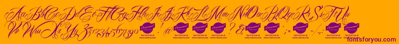 Шрифт Mardiandemo – фиолетовые шрифты на оранжевом фоне