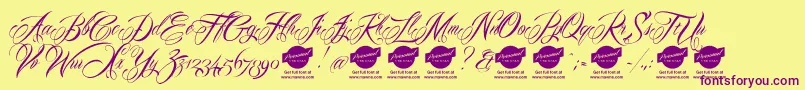 Mardiandemo Font – Purple Fonts on Yellow Background