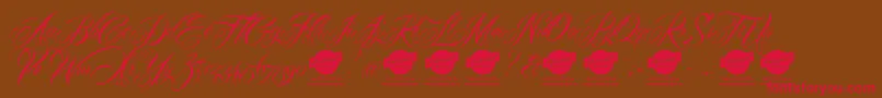 Mardiandemo-fontti – punaiset fontit ruskealla taustalla