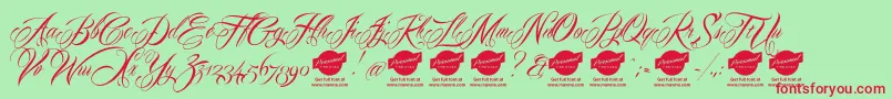 Mardiandemo Font – Red Fonts on Green Background