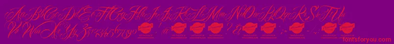 Шрифт Mardiandemo – красные шрифты на фиолетовом фоне