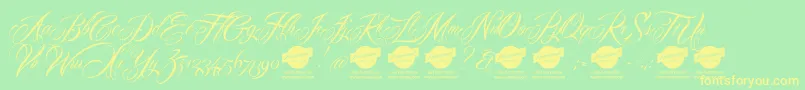 Mardiandemo Font – Yellow Fonts on Green Background