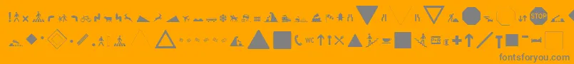 ZeichenHundert Font – Gray Fonts on Orange Background