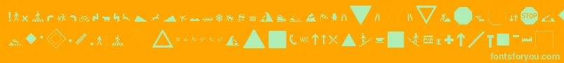 ZeichenHundert Font – Green Fonts on Orange Background