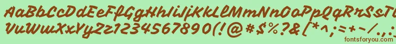 VampirooneRegular Font – Brown Fonts on Green Background