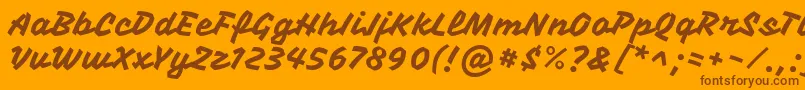 VampirooneRegular Font – Brown Fonts on Orange Background