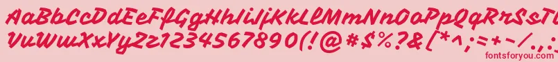 VampirooneRegular Font – Red Fonts on Pink Background