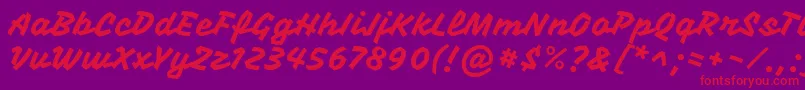 フォントVampirooneRegular – 紫の背景に赤い文字