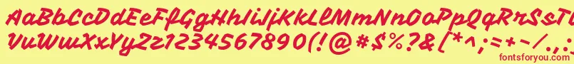VampirooneRegular Font – Red Fonts on Yellow Background