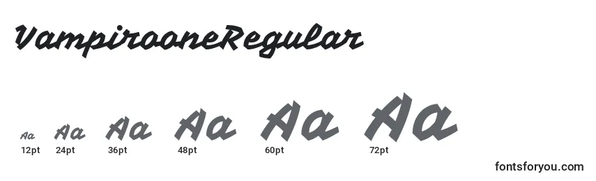 Размеры шрифта VampirooneRegular