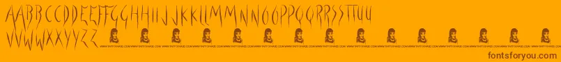 ForbidNothing-Schriftart – Braune Schriften auf orangefarbenem Hintergrund