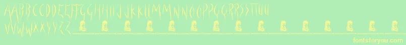ForbidNothing Font – Yellow Fonts on Green Background