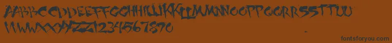 ShogunsClan-Schriftart – Schwarze Schriften auf braunem Hintergrund