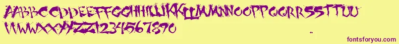 ShogunsClan Font – Purple Fonts on Yellow Background