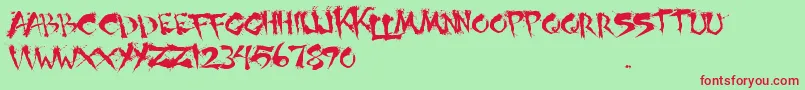 ShogunsClan Font – Red Fonts on Green Background