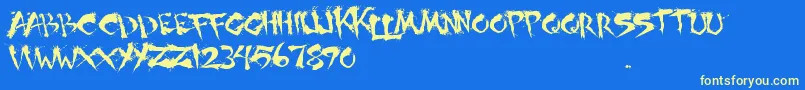 ShogunsClan Font – Yellow Fonts on Blue Background