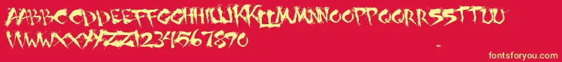 ShogunsClan Font – Yellow Fonts on Red Background