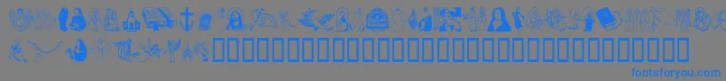 フォントFaith – 灰色の背景に青い文字